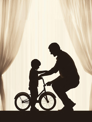 Silhouette With Bicycle