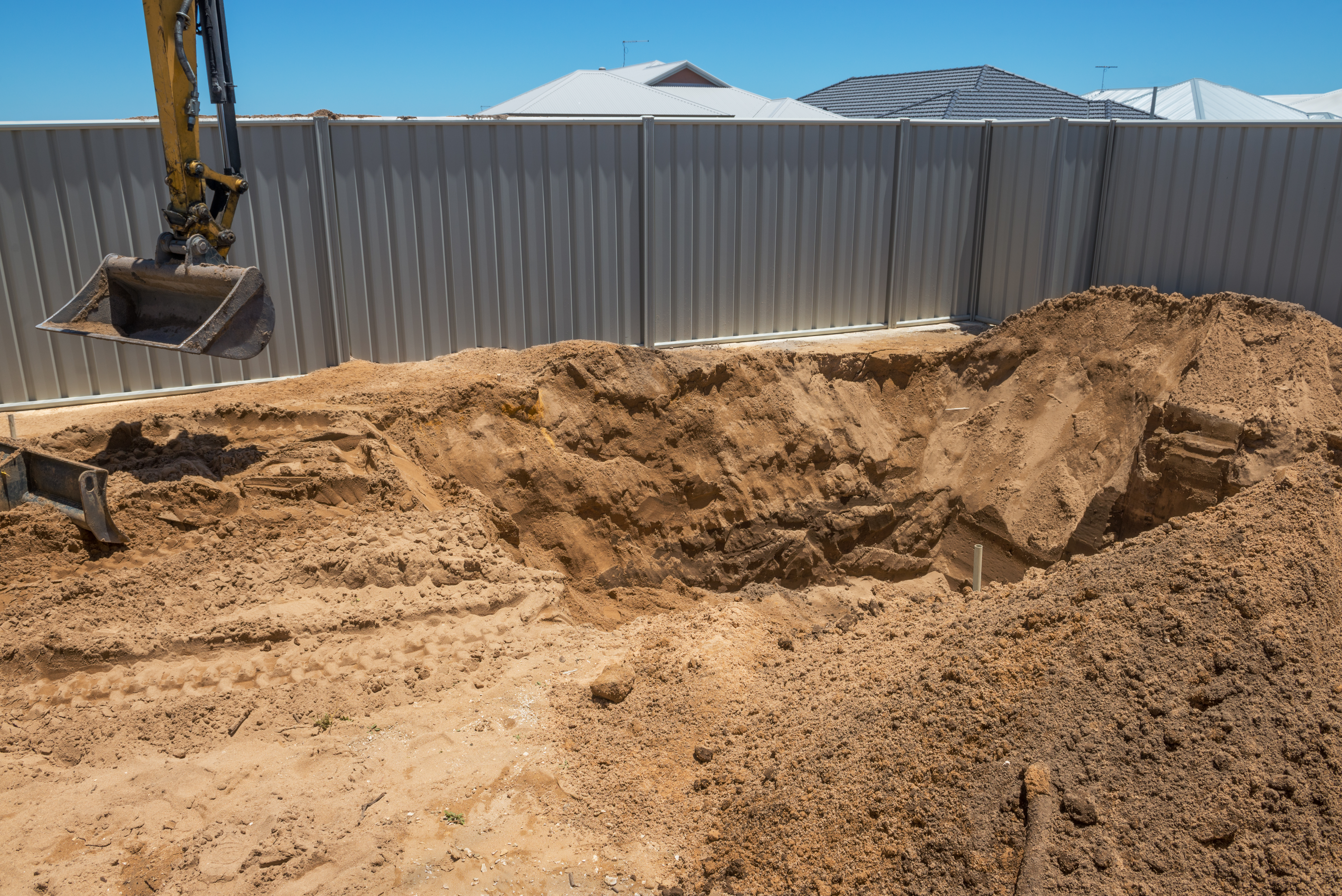 Excavation works for the installation of a swimming pool