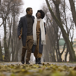 Couple Walking Outdoors