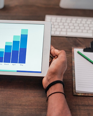 Chart on the digital tablet screen.
