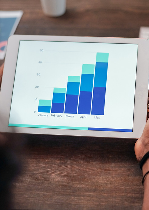Chart on the digital tablet screen.
