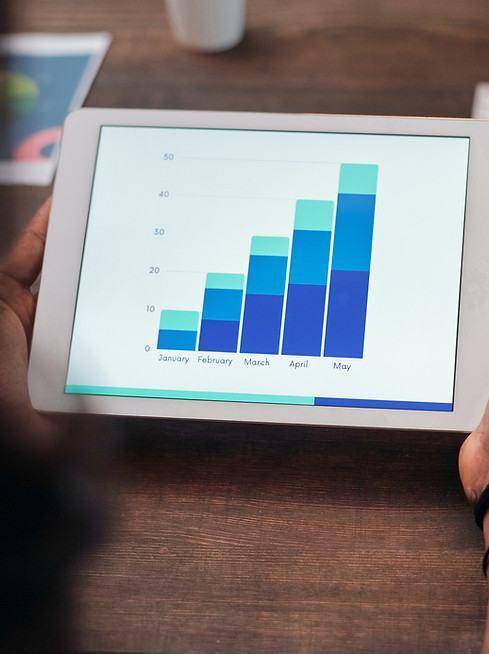 Chart on the digital tablet screen.