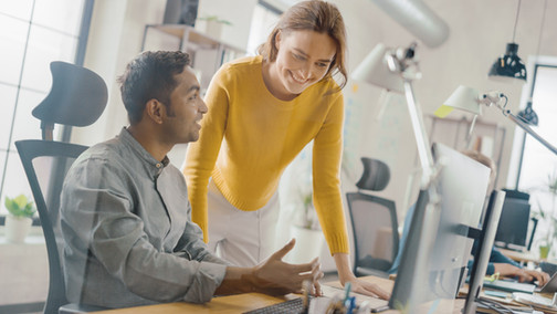 Two people have Brainstorming about idea