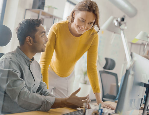 Two people have Brainstorming about idea