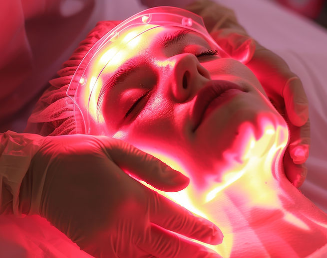 Woman receiving light therapy