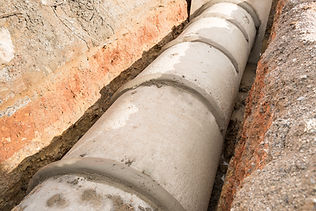 Concrete drainage pipe and manhole in construction site