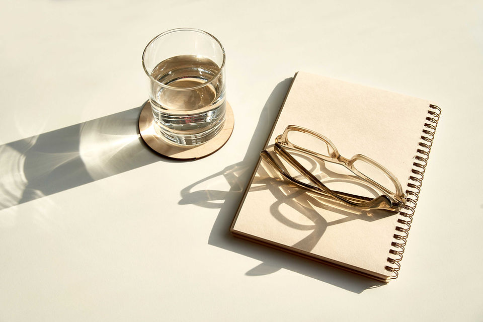 Glasses and Notebook
