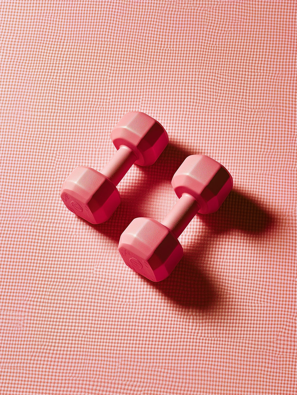 Paar rosa Hanteln