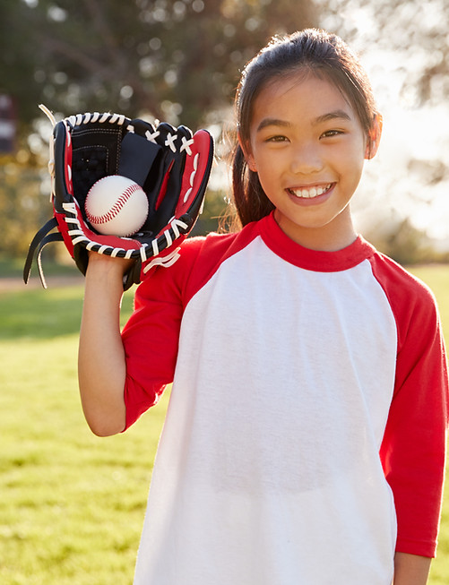 Girl Holding Baseball