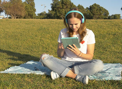 Using Tablet at the Park