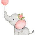 Éléphant avec ballon