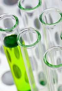 Green liquid in test tubes