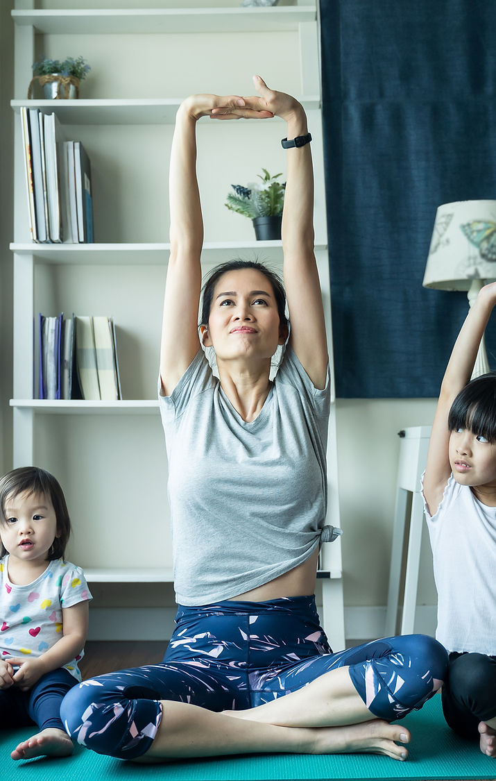 Mothers have to still do everything while being a mom whether they are working out or working from home.