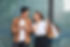 Happy Asian couple using smartphone and shopping together