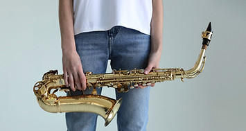 Holding a Saxophone