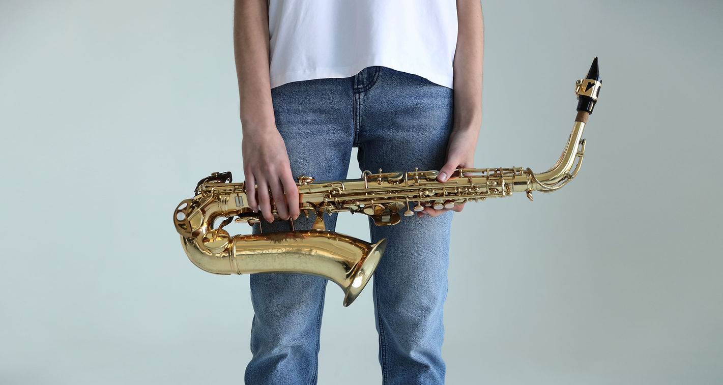 Holding a Saxophone