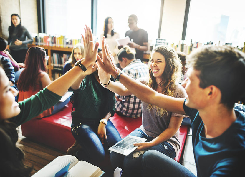 People giving a high five
