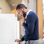 Man Voting Outdoors