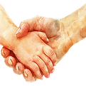 Watercolor Holding Hands