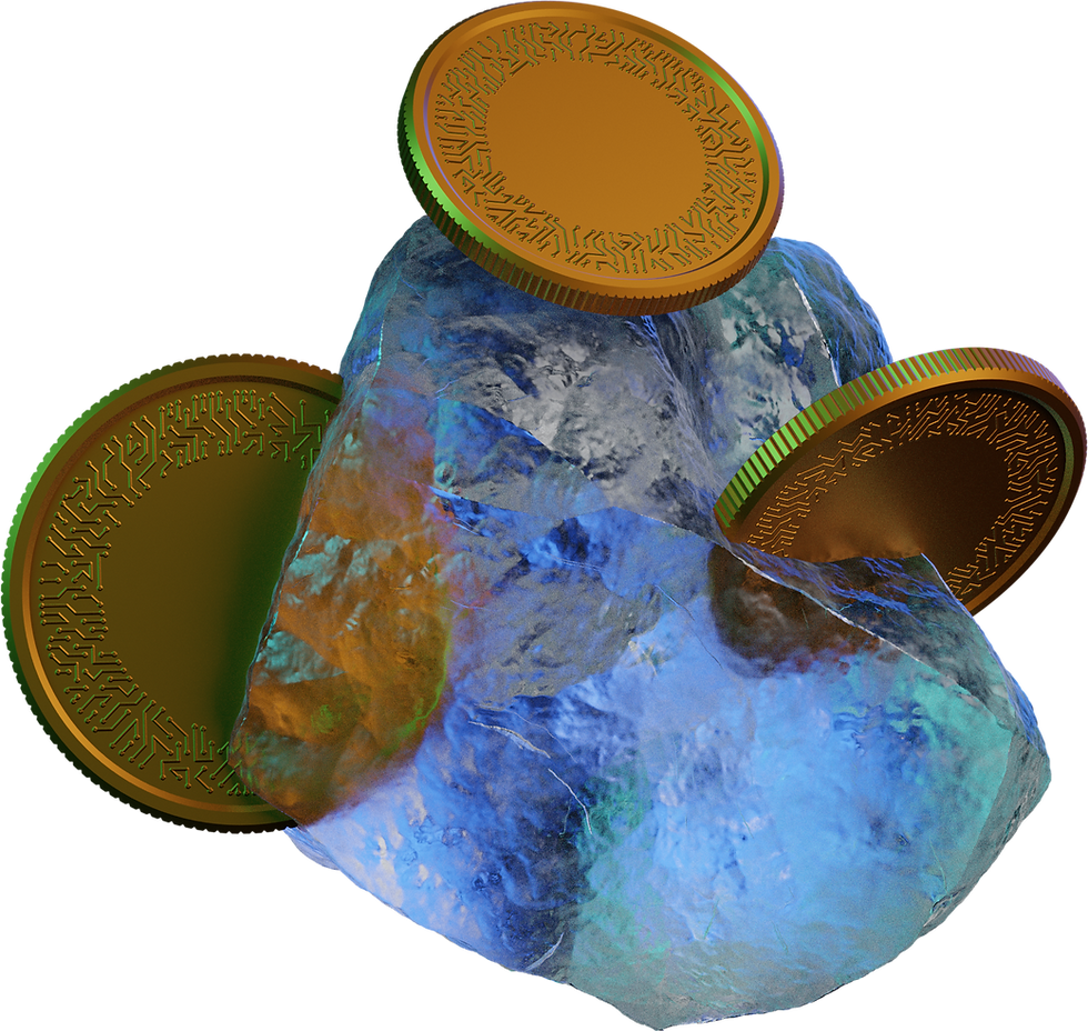 Monedas de oro sobre cristal