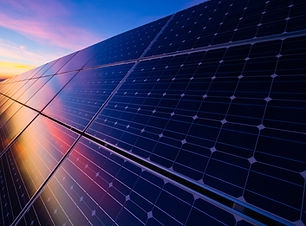 Sunset on Solar Panels