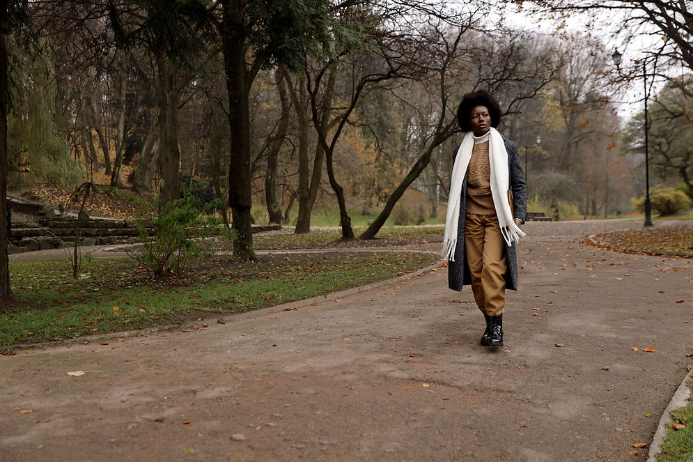 Woman Walking Outdoors