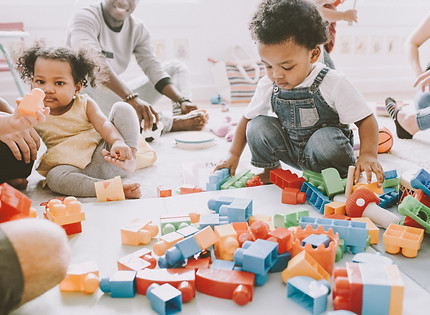 Kids Playing with Lego