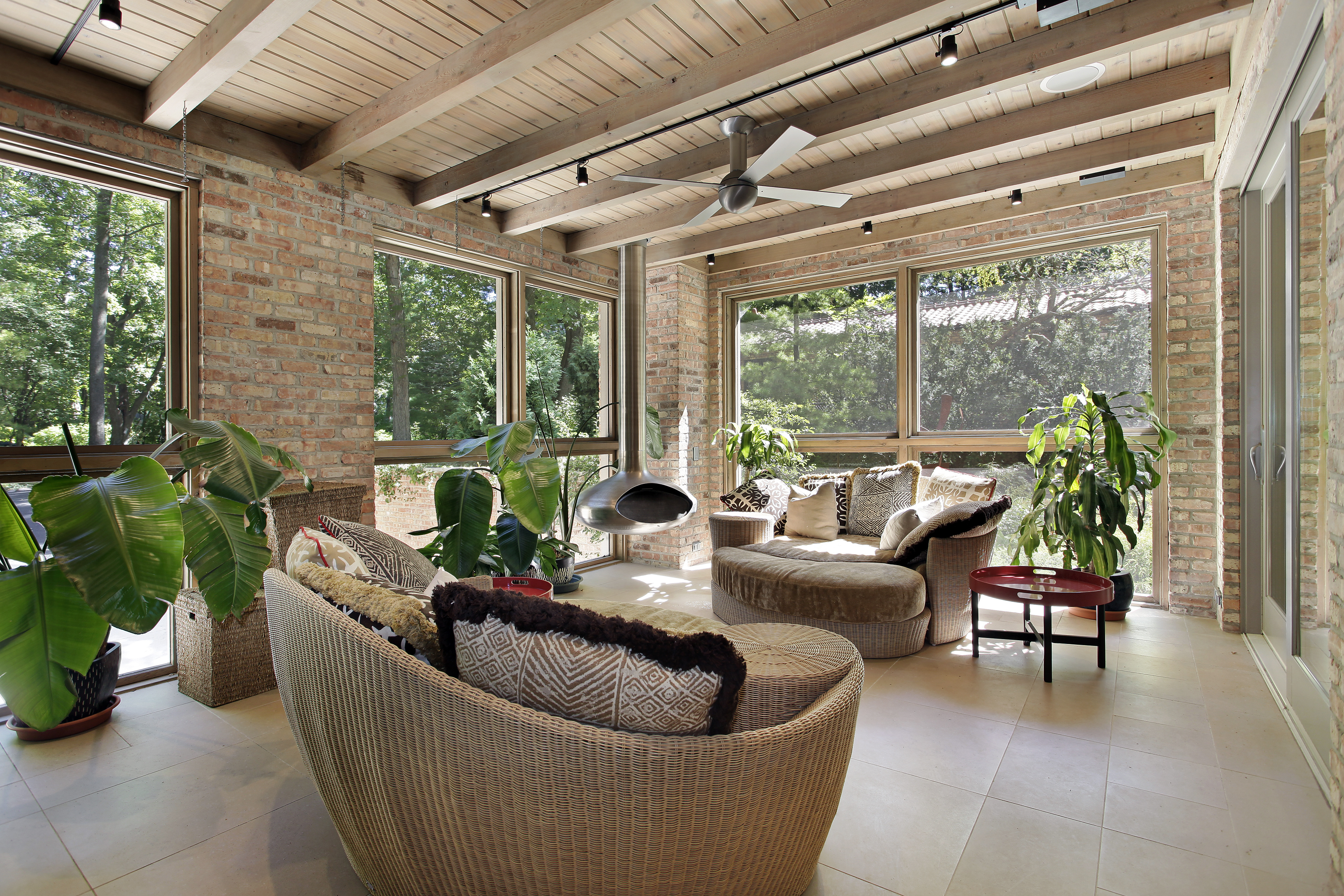 Sunroom with Wicker Furniture