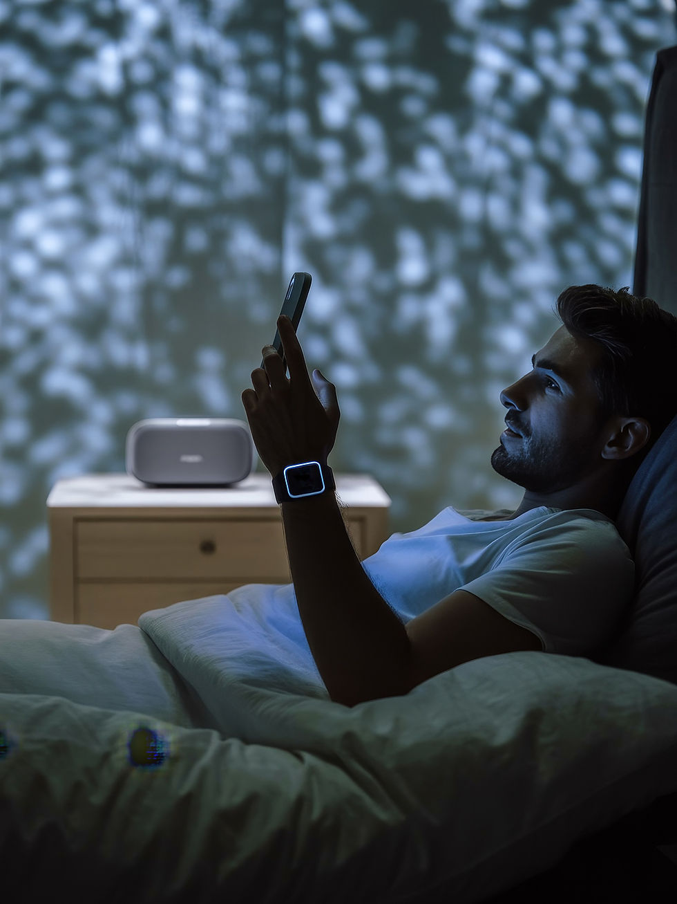 Hombre usando teléfono inteligente