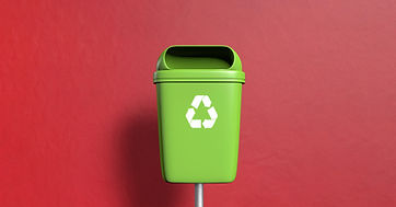 A green recycling bin for sorting ones rubbish sustainably