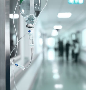 IV in hospital hallway