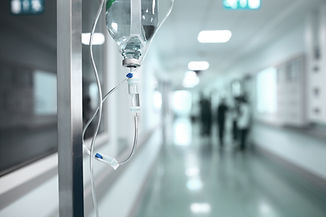 IV in hospital hallway
