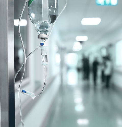 IV in hospital hallway
