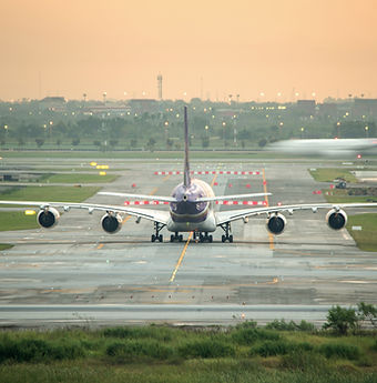 A plane on a runway