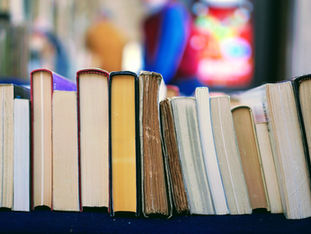 Row of old books.