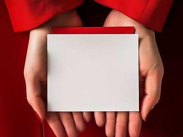 Hands Holding Blank Card