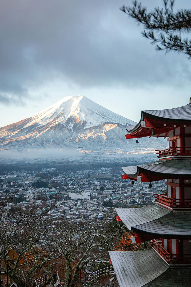Mount Fuji and pagoda