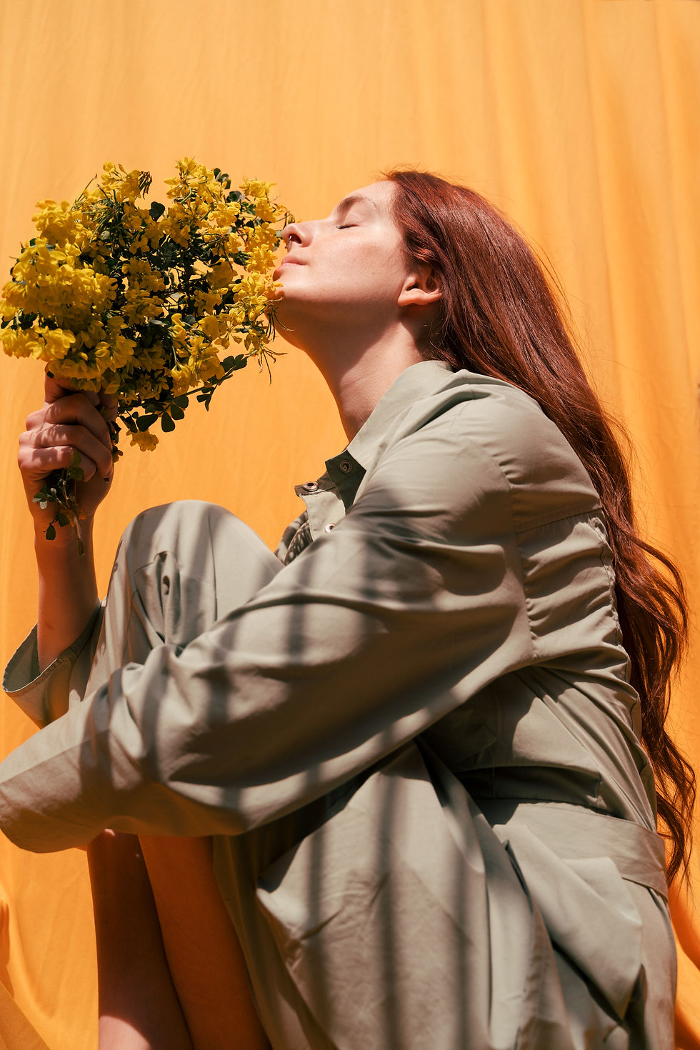 Woman Holding Flowers