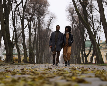 Couple Walking Outdoors
