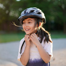 child wearing helmet