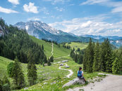Young woman in the mountains