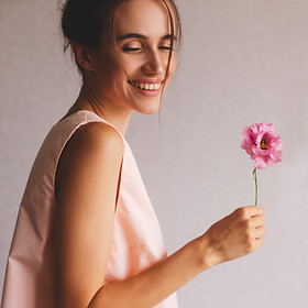 Woman Holding Flower