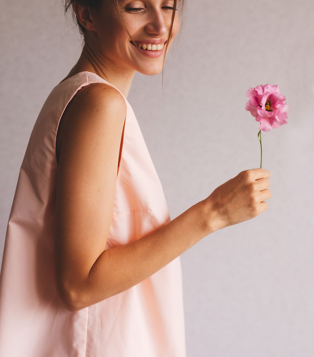 Woman Holding Flower