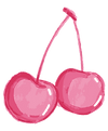 Pink Cherry Illustration