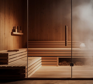 Modern wooden sauna