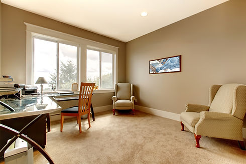 A newly painted living room