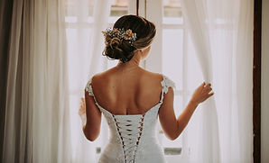 Rückseite des Hochzeitskleides