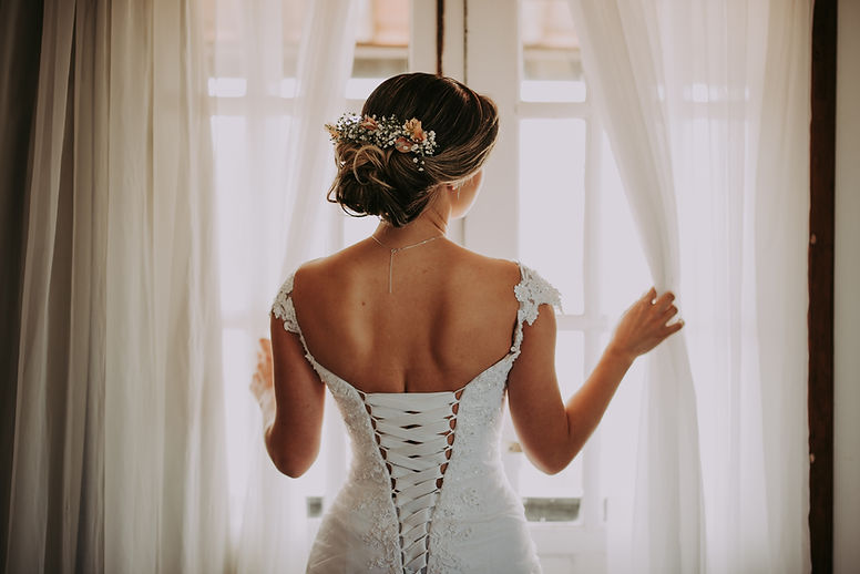 Bride in white dress