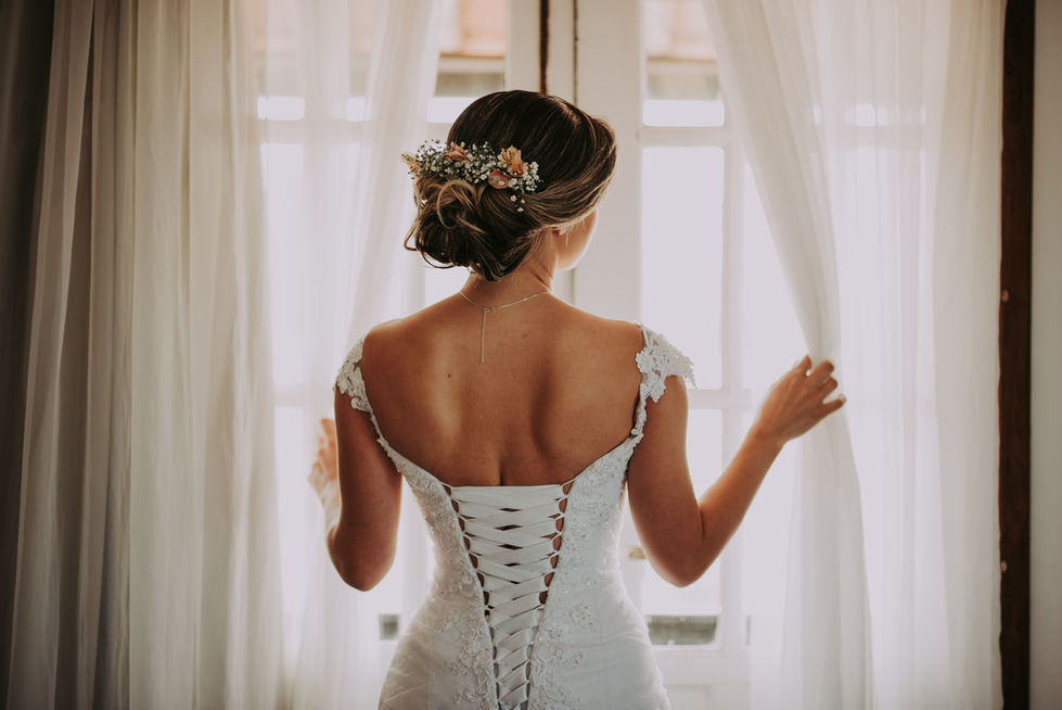 Bride in white dress