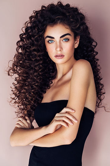 Model with Curly Hair